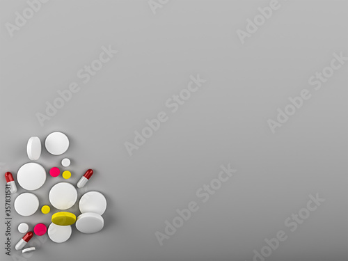 pills on the table background photo