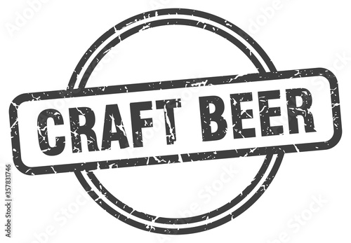 craft beer grunge stamp. craft beer round vintage stamp