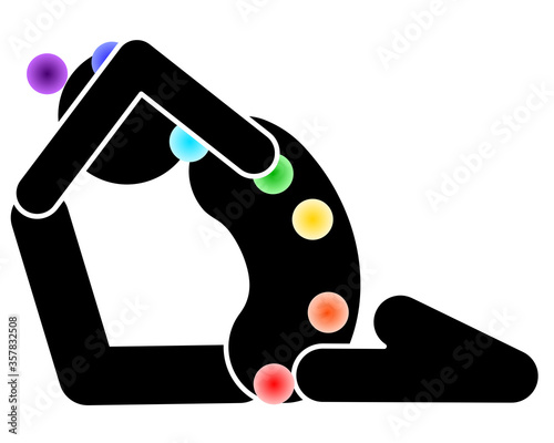 Piktogramm meditieren und die 7 Chakras