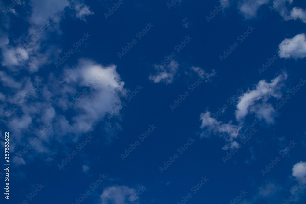 blue sky with cloud closeup different shape full view top angle