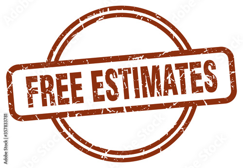 free estimates grunge stamp. free estimates round vintage stamp
