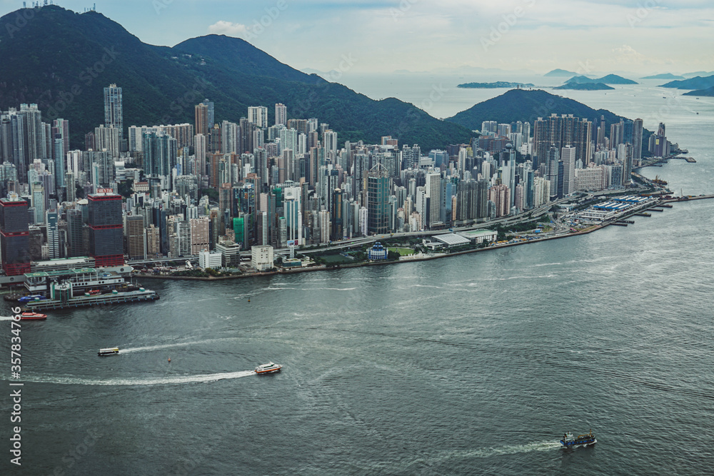Obraz premium Sky100の展望台から見える香港の街並み
