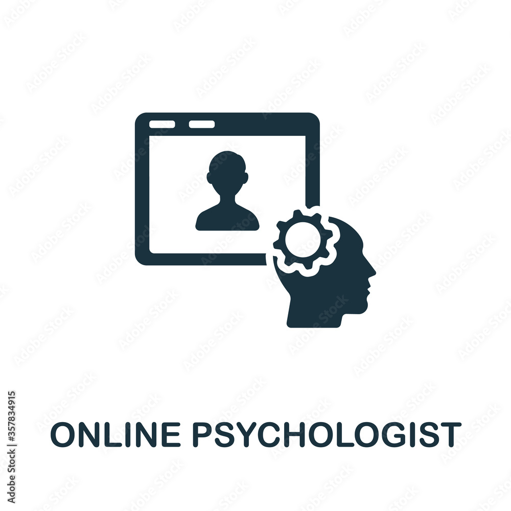 Online Psychologist icon. Simple element from psychology collection. Creative Online Psychologist icon for web design, templates, infographics and more Online Psychologist icon. Simple element from psychology collection. Creative Online Psychologist icon for web design, templates, infographics and more