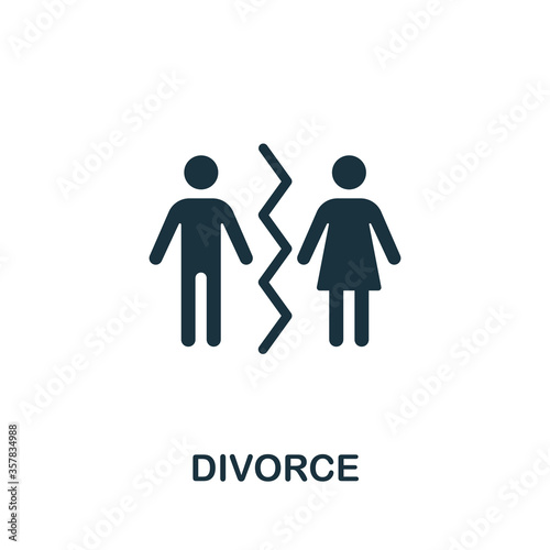 Divorce icon. Simple element from psychology collection. Creative Divorce icon for web design  templates  infographics and more