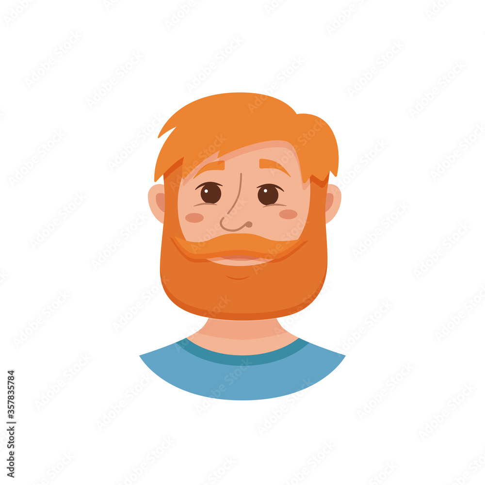 Beard men facial expression