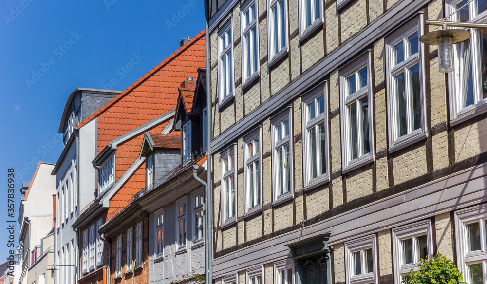 Half timbered houses in the center of Schwerin, Germany