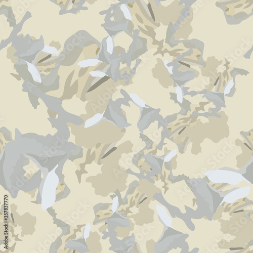 Urban camouflage of various shades of grey and beige colors