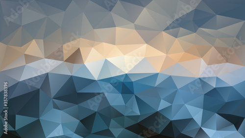 vector abstract irregular polygon background - triangle low poly pattern - color aegean petrol blue beige tan grey