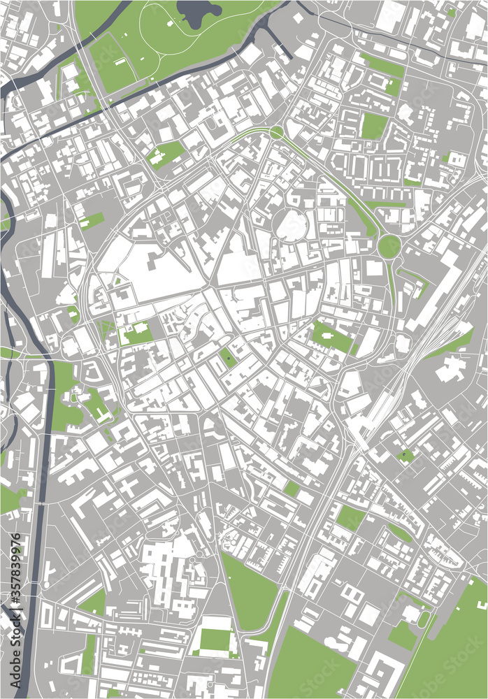 Fototapeta premium mapa miasta Leicester, Anglia, Wielka Brytania