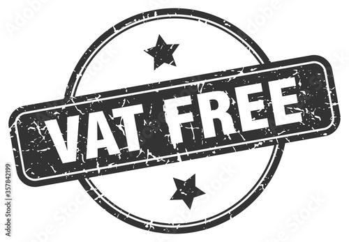 vat free grunge stamp. vat free round vintage stamp