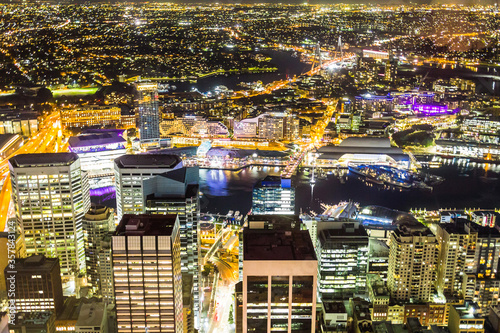 Sydney cityscape view during dusk