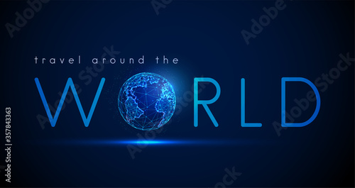 Text Travel around the world with Earth planet