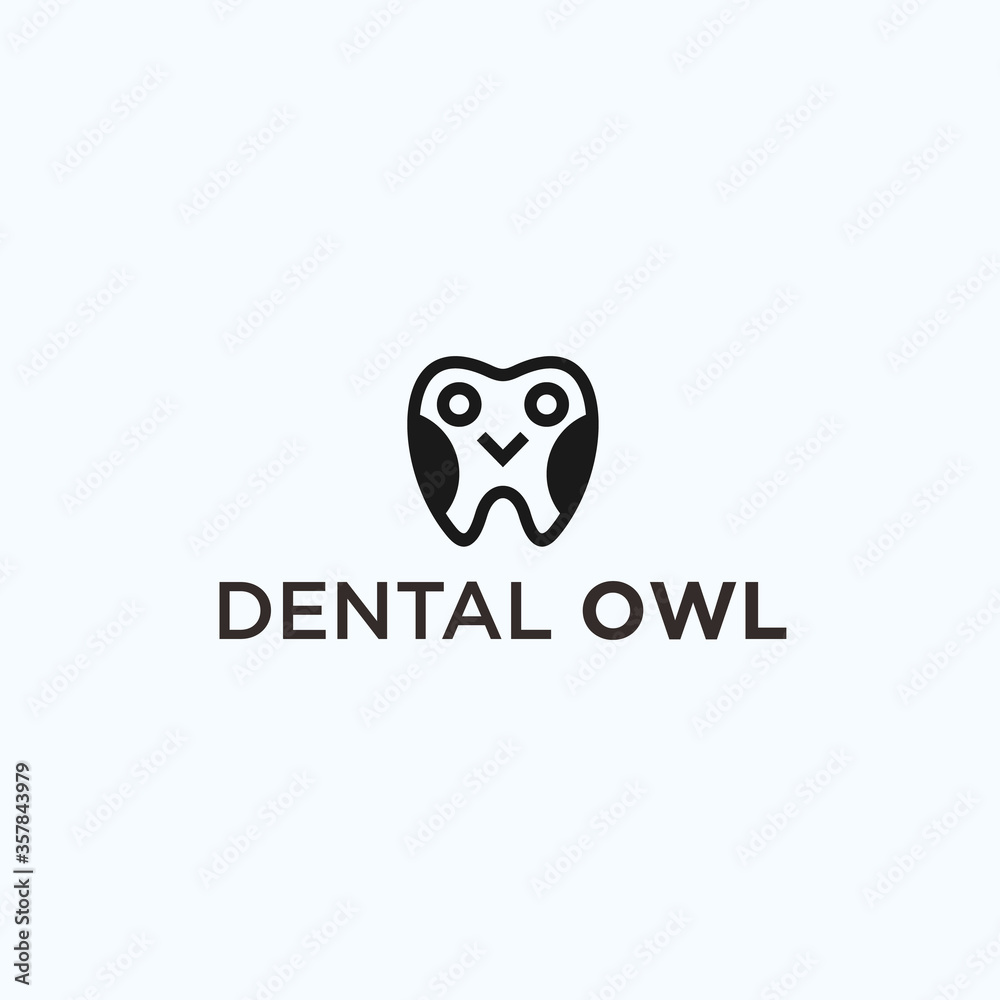 Naklejka premium dental owl logo. dental icon