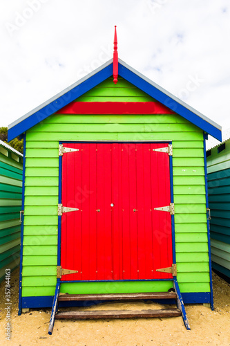 Holiday in Australia view of Brighton Bathing Boxes in Melbourne © keongdagreat