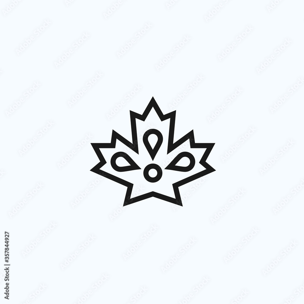 Canadian orange logo. maple icon