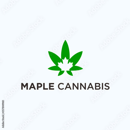 Canadian cannabis logo. maple icon