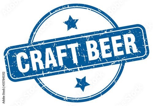 craft beer grunge stamp. craft beer round vintage stamp