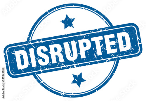 disrupted grunge stamp. disrupted round vintage stamp