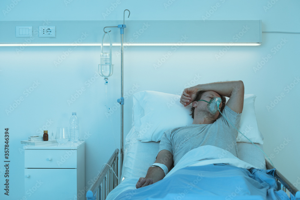 Obraz premium Patient with IV drip