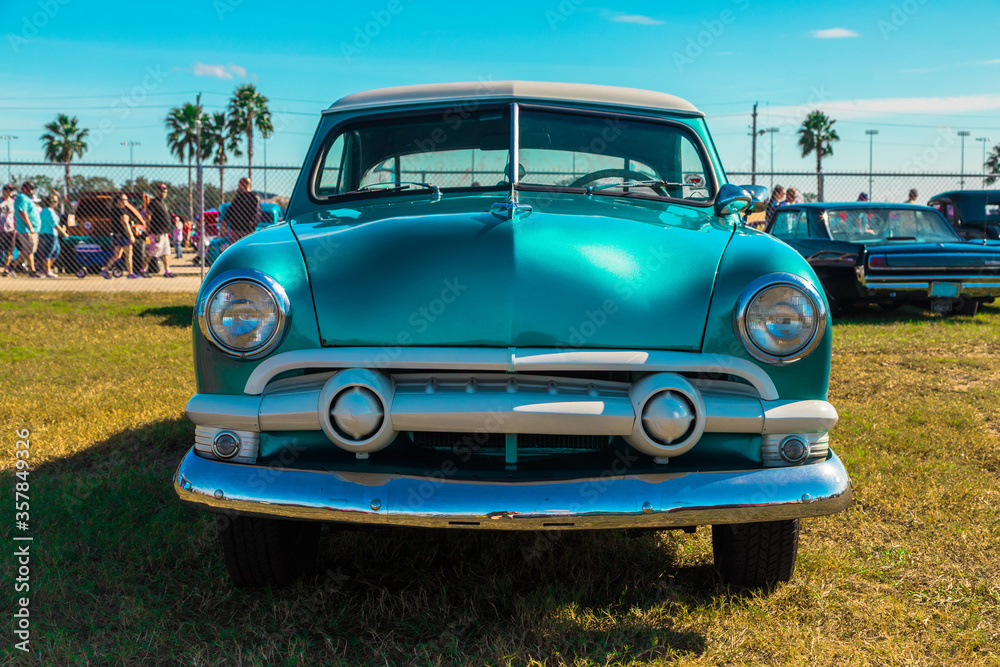 Daytona, Florida / United States - November 24, 2018: 1955 Buick Hardtop at the Fall 2018 Daytona Turkey Run. Daytona, Florida / United States - November 24, 2018: 1955 Buick Hardtop at the Fall 2018 Daytona Turkey Run.