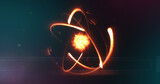 Glowing atom energy molecule force field - science laboratory experiment
