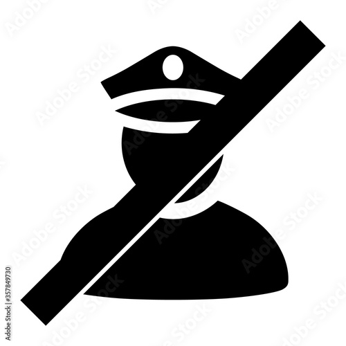 Not Allowed Police vector icon. A flat illustration design used for Not Allowed Police icon, on a white background.