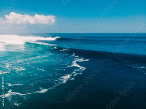 Aerial view of big wave. Big waves in ocean