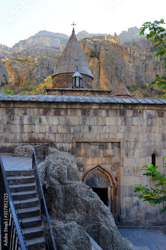 Monastery Geghard in the Kotayk province of Armenia, UNESCO World Heritage Site in Asia photo