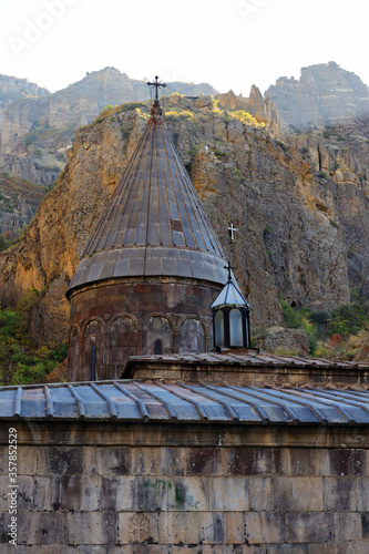 Monastery Geghard in the Kotayk province of Armenia, UNESCO World Heritage Site in Asia photo