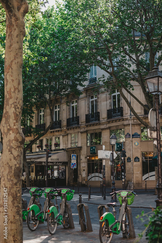 bikes in the street paris