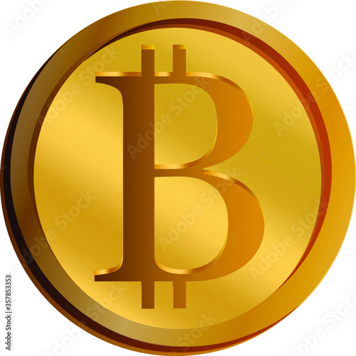 Bitcoin coin on a transparent background