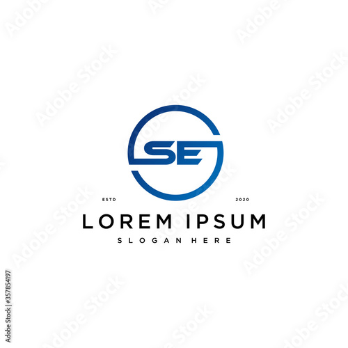 letter SE logo design vector