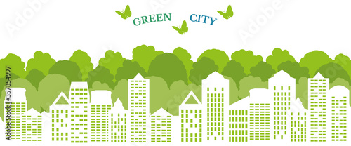 Ecological city and environment conservation. Green city concept.