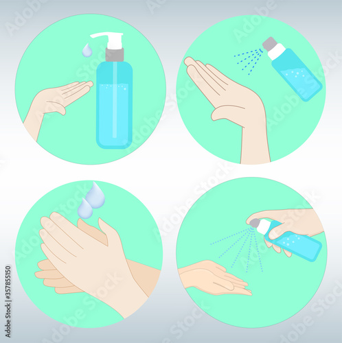 sanitizer hand clean icon with alcohol gel Corona virus disease prevention
