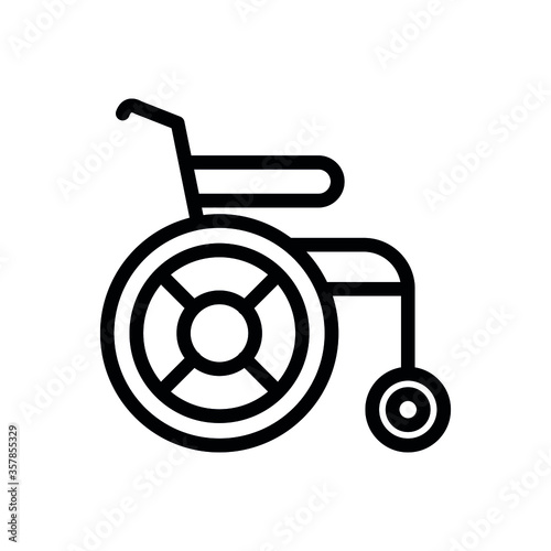 Wheelchair line flat vector icon for mobile application, button and website design. Illustration isolated on white background. EPS 10 design, logo, app, infographic