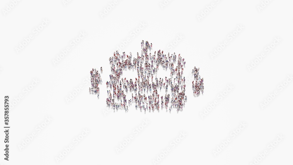 3d rendering of crowd of people in shape of symbol of robot on white background isolated 3d rendering of crowd of people in shape of symbol of robot on white background isolated