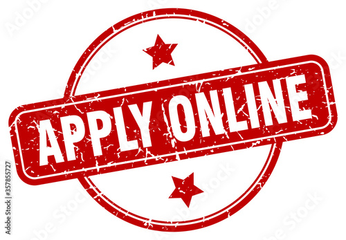apply online grunge stamp. apply online round vintage stamp