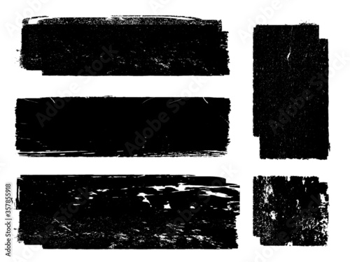 Grunge Paint Roller . Vector brush Stroke . Distressed banner . Black stripes isolated. paintbrush collection . Modern Textured shape . Dry border in Black . Bulge lines