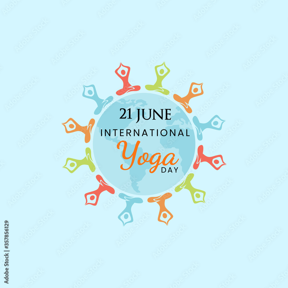International Yoga Day 2020. 21st June 2020. vector illustrator