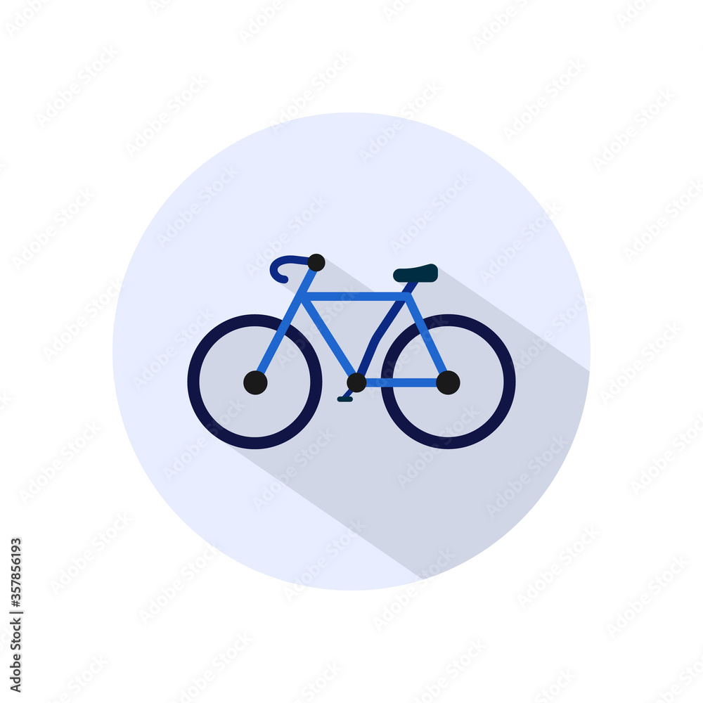 Bicycle symbol. Flat design with long shadow. Vector isolated Bicycle symbol. Flat design with long shadow. Vector isolated