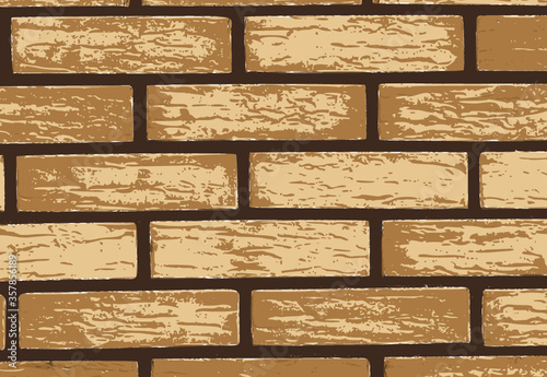 Brickwork collection - light yellow masonry with dark seams between rows
