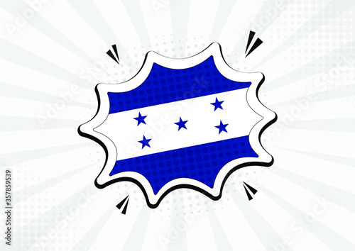 Free Download Artistic Honduras country comic flag illustration. Abstract flag speech bubble pop art vector background - GFXLoad