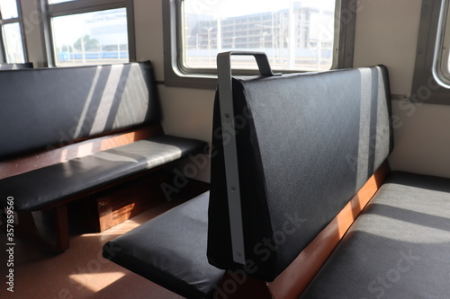 belarusian train wagon interior with seats