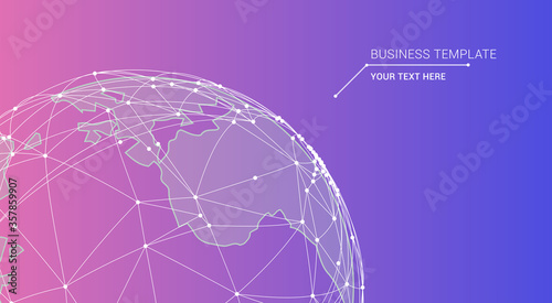Business Infographics Banner Template. Abstract tech futuristic background. Vector illustration of infographic elements.