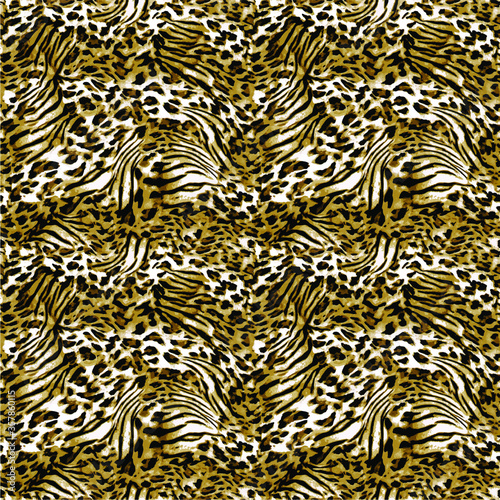 Seamless leopard pattern, animal print.