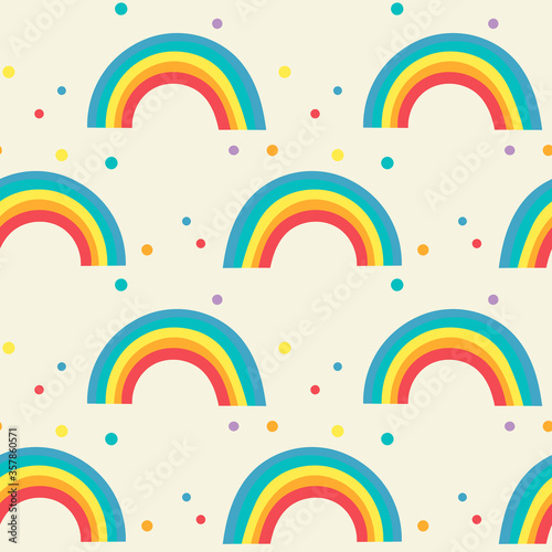 Rainbow colorful seamless pattern. Ideal for background, wallpaper, textile, backdrop, wrapping paper. Pattern design.