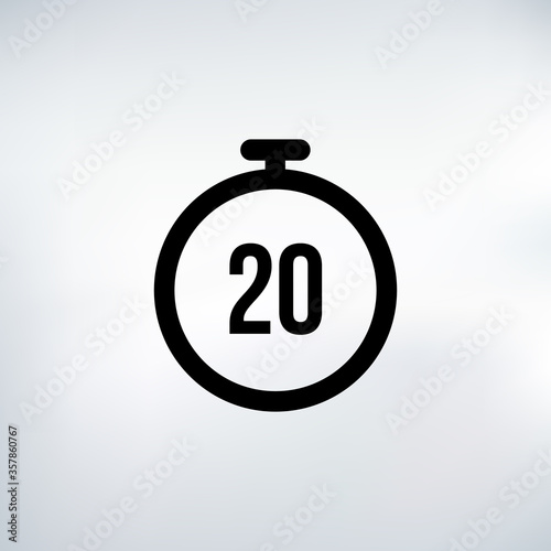 20 seconds Countdown Timer icon set. time interval icons. Stopwatch and time measurement. Stock Vector illustration isolated on white background.
