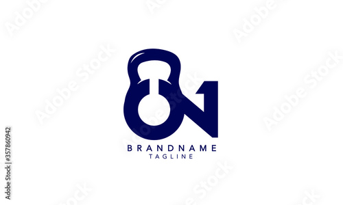 Alphabet letters Initials Monogram logo ON, Kettle bells vector 