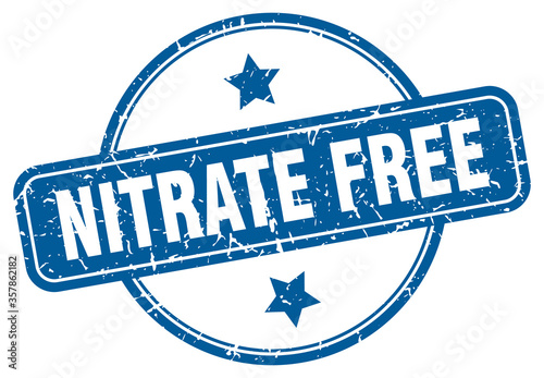 nitrate free grunge stamp. nitrate free round vintage stamp