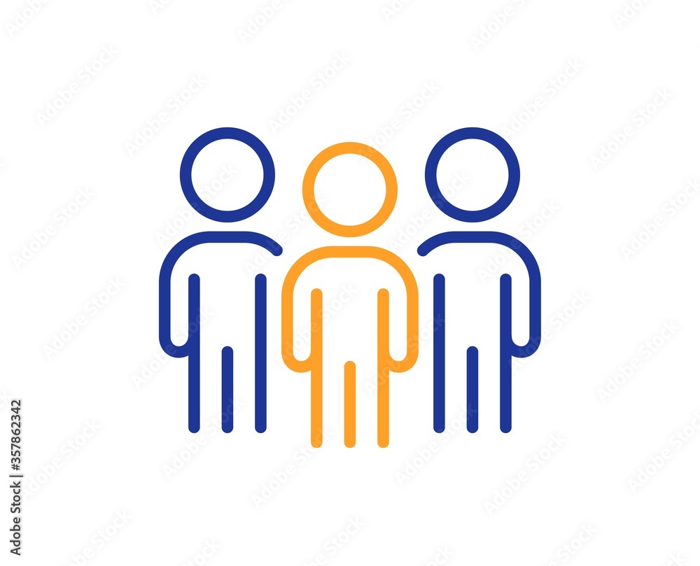 Group line icon. Business teamwork sign. Meeting people symbol. Colorful thin line outline concept. Linear style group icon. Editable stroke. Vector Group line icon. Business teamwork sign. Meeting people symbol. Colorful thin line outline concept. Linear style group icon. Editable stroke. Vector